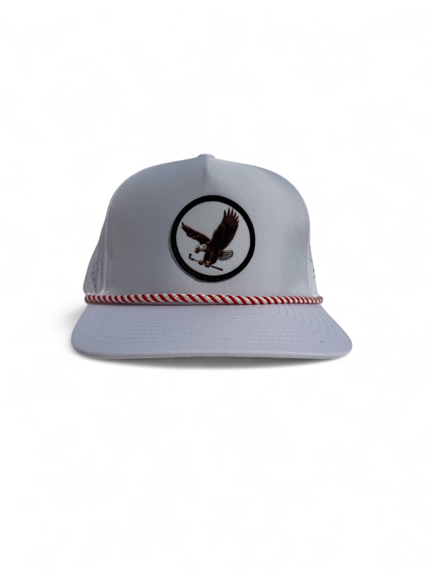 The Eagle | White Embroidered Rope Hat